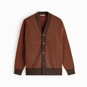 Zara Geometric Jacquard Cardigan